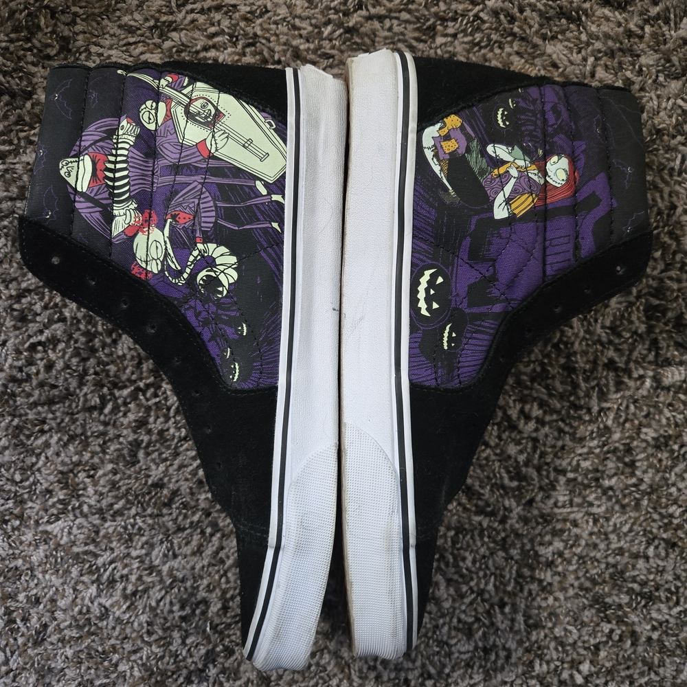 Vans Black High-Tops with Nightmare Before Christmas Design